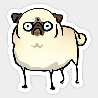Angry Pug (fawn) Sticker